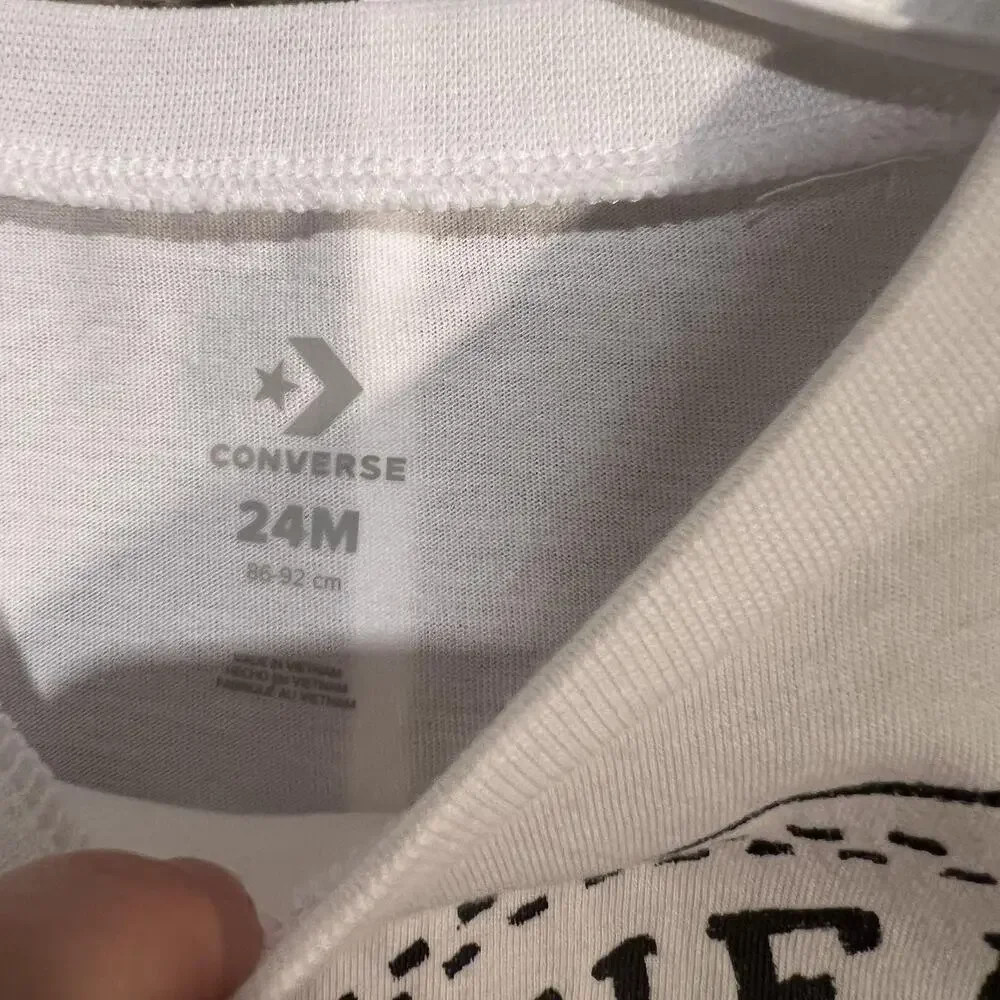 Converse Shirt Pants Set Toddler 24M White Black Chuck Taylor All Star Logo